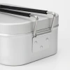 Aluminum bento box, outdoor cooking and cooking rice box, folding handle aluminum alloy lunch box, camping and picnic tableware Application Scenario